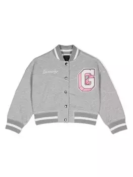 Givenchy Kids куртка-бомбер с нашивкой-логотипом, серый
