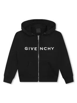 Givenchy Kids куртка с капюшоном и логотипом 4G, черный
