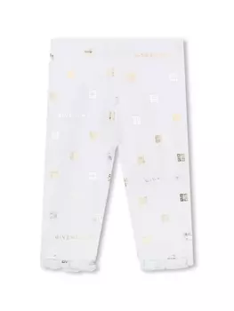 Givenchy Kids легинсы с эластичным поясом и логотипом, белый