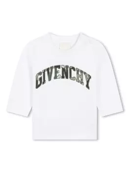 Givenchy Kids лонгслив с логотипом, белый
