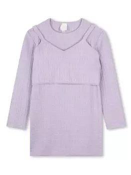 Givenchy Kids многослойное платье с логотипом 4G, фиолетовый