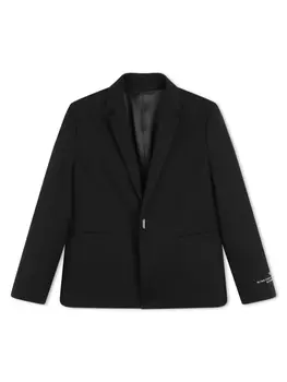 Givenchy Kids однобортный пиджак с заостренными лацканами, черный