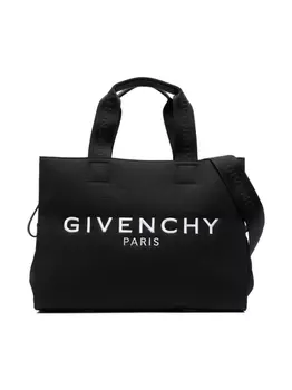Givenchy Kids пеленальная сумка с вышитым логотипом 4G, черный