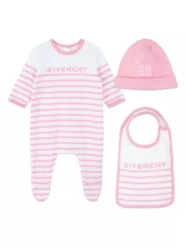 Givenchy Kids пижама с вышитым логотипом, розовый