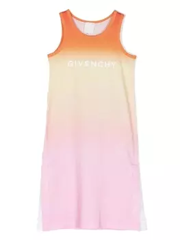 Givenchy Kids платье из джерси с логотипом, желтый