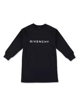 Givenchy Kids платье из джерси с логотипом, черный