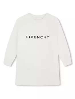 Givenchy Kids платье из джерси с круглым вырезом, белый