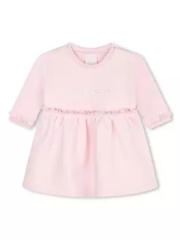 Givenchy Kids платье с длинными рукавами и логотипом, розовый