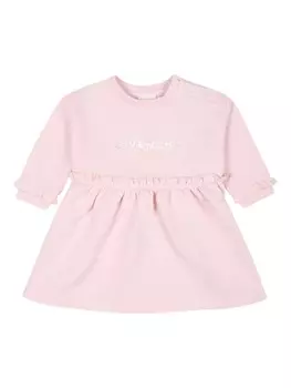 Givenchy Kids платье с длинными рукавами и принтом логотипа, розовый