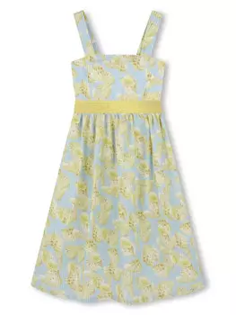 Givenchy Kids платье с принтом, синий