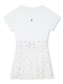 Givenchy Kids платье с узором 4G, белый