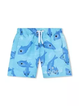 Givenchy Kids плавки-шорты с графичным принтом, синий