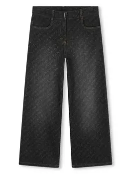 Givenchy Kids прямые джинсы с логотипом, синий