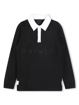 Givenchy Kids рубашка поло с вышитым логотипом, черный