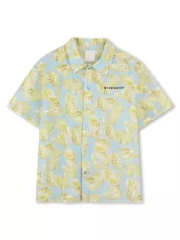 Givenchy Kids рубашка с принтом, синий