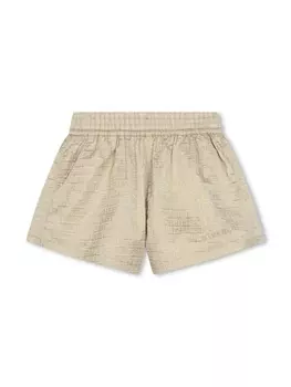 Givenchy Kids шорты с эффектом металлик и монограммой 4G, золотистый