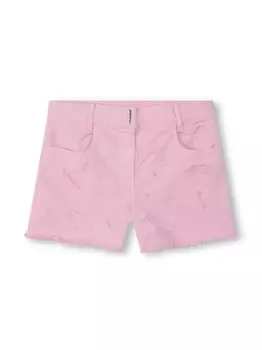 Givenchy Kids шорты с эффектом потертости и логотипом 4G, розовый