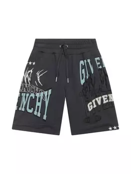 Givenchy Kids шорты с кулиской и логотипом, серый