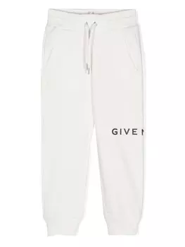 Givenchy Kids спортивные брюки с кулиской и логотипом, белый