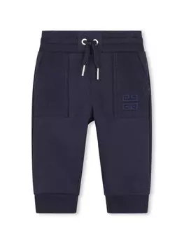 Givenchy Kids спортивные брюки с кулиской и вышитым логотипом, синий
