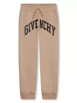 Givenchy Kids спортивные брюки с логотипом, нейтральный цвет