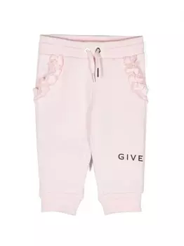 Givenchy Kids спортивные брюки с логотипом, розовый