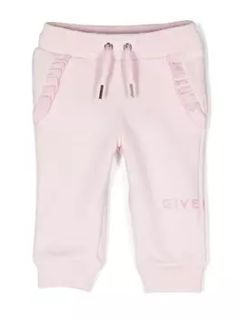 Givenchy Kids спортивные брюки с оборками, розовый