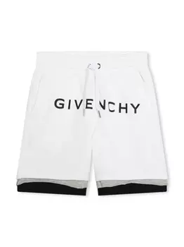 Givenchy Kids спортивные шорты с логотипом, белый