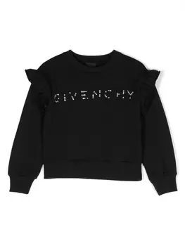 Givenchy Kids толстовка с круглым вырезом и логотипом, черный