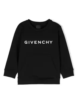 Givenchy Kids толстовка с логотипом и принтом, черный