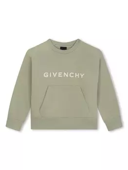 Givenchy Kids толстовка с логотипом, зеленый