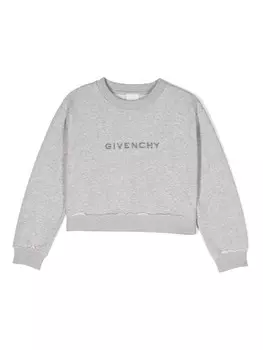 Givenchy Kids толстовка с вышитым логотипом, серый