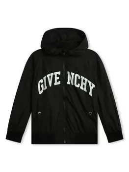 Givenchy Kids ветровка с логотипом, черный