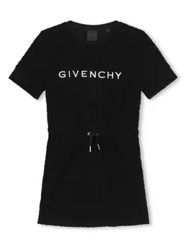 Givenchy Kids жаккардовая платье-футболка с логотипом 4G, черный