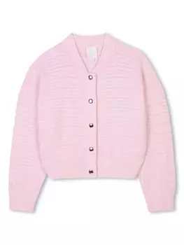 Givenchy Kids жаккардовый кардиган с узором 4G, розовый