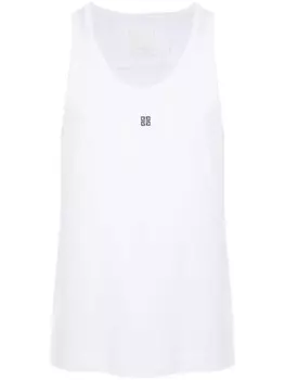 Givenchy майка из хлопка с вышивкой 4G, белый