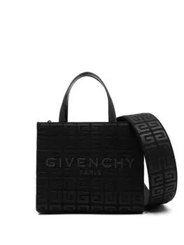 Маленькая сумка-тоут Givenchy с вышитым логотипом, черный