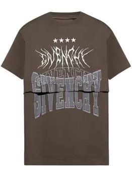 Givenchy многослойная футболка, коричневый