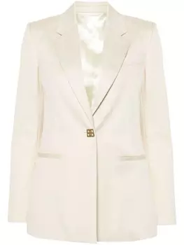 Givenchy однобортный пиджак с заостренными лацканами, нейтральный цвет