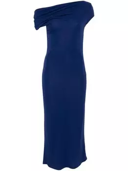 Givenchy платье миди с воротником-хомутом, синий