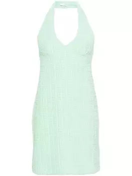 Givenchy платье с вырезом халтер и логотипом 4G, зеленый