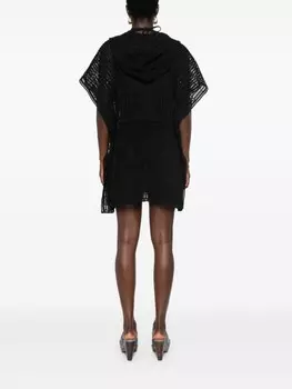 Givenchy пончо в технике кроше, черный