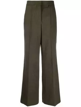 Givenchy расклешенные брюки с завышенной талией, зеленый