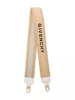 Givenchy ремень на плечо с вышитым логотипом, нейтральный цвет