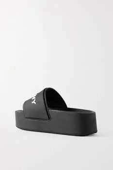 GIVENCHY Резиновые шлепанцы на платформе с логотипом, черный