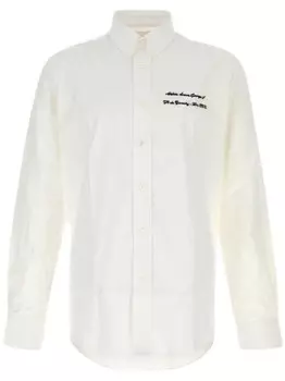 Givenchy рубашка из поплина с вышитым логотипом, нейтральный цвет