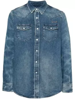 Givenchy рубашка с вышитым логотипом, синий