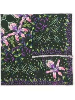 Givenchy шарф с цветочным принтом, зеленый