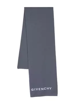 Givenchy шарф с вышитым логотипом, синий