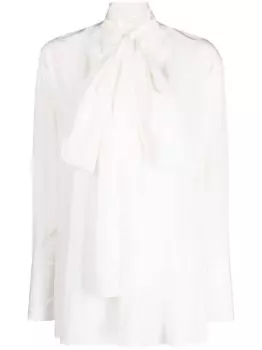 Givenchy шелковая блузка с бантом, белый